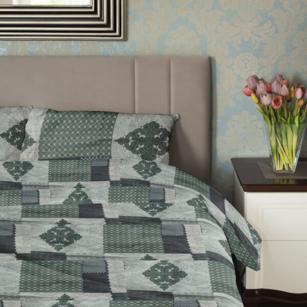 Cosy Threadz Rectangular Geometric Print | 300 TC | Green Base