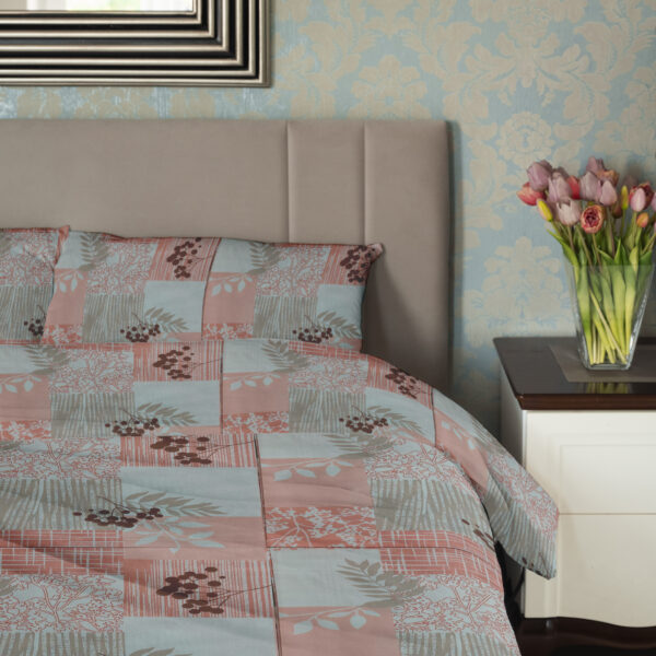 Geometric Rectangular Print Bedsheet | 200 TC | Pure Cotton Fabric | Orange & White