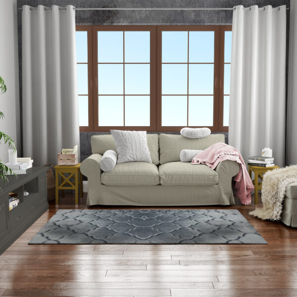 Grey, Bed Runner with Anti Slip Backing for Bedroom | Living Room | Office (2 ft x 5 ft)