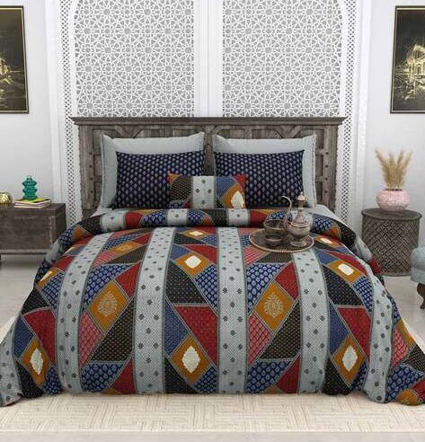 Bagru Jaipuri Hand Block Print | 250 TC | Pure Cotton Fabric | Navy Blue