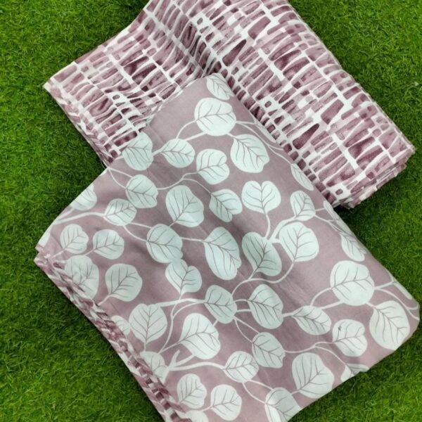 Pack Of 2 Single Bed Reversible Dohars | Buta Print | Mulmul Cotton | Beige, White