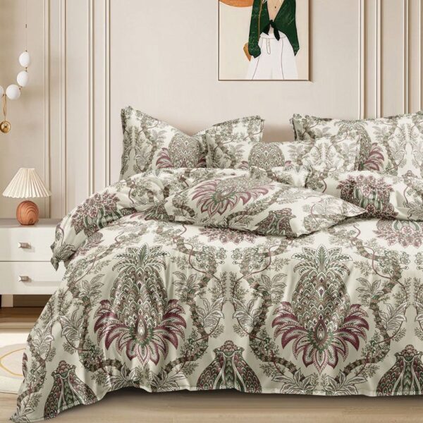Botanical Dreamscape 4 Piece Bedding Set | Floral Print | Beige