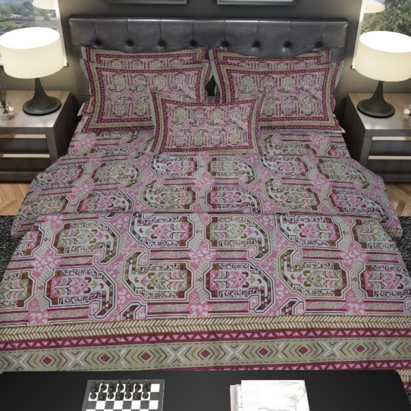 Hand Block Print Bedsheet | 250 TC | Pure Cotton Fabric | Pink