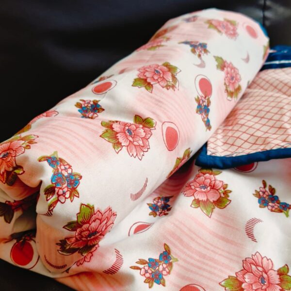Floral Single Bed Reversible Dohar | Pure Cotton Fabric | Baby Pink