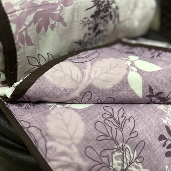 Floral Print Double Bed Reversible Dohar | Pure Cotton Fabric | Purple