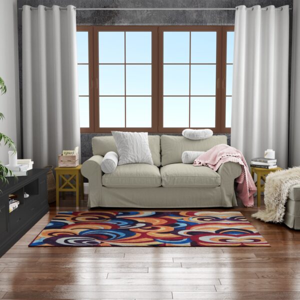 Multi Color Printed, Bed Runner with Anti Slip Backing for Bedroom | Living Room | Office (2 ft x 5 ft) - DR1013 Reg